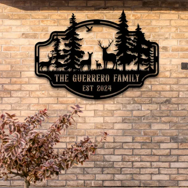 Personalized_Deer_Antler_Metal_Wall_Sign