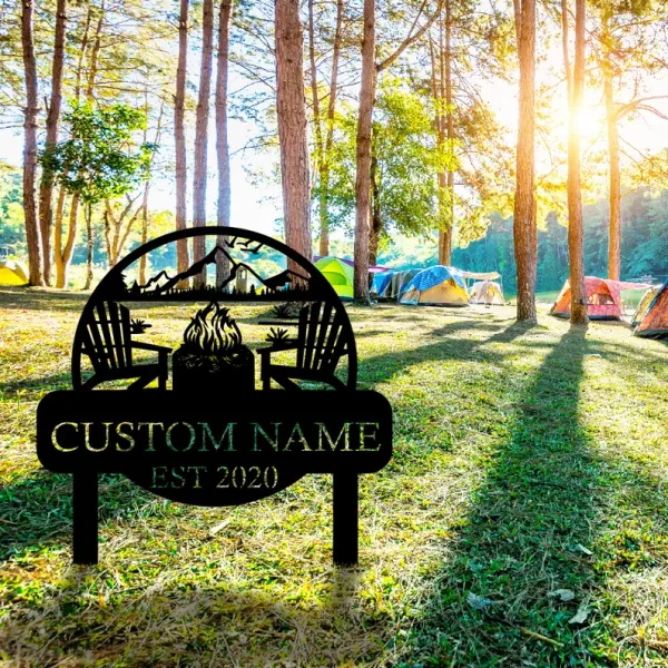 Custom_Campfire_Metal_Sign_with_Stakes