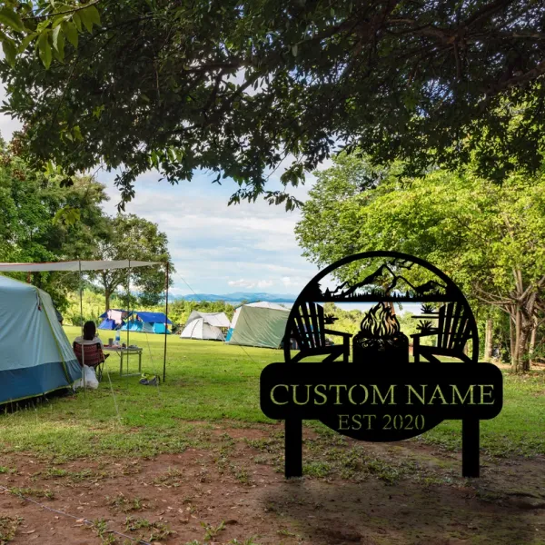 Custom_Campfire_Metal_Sign_with_Stakes