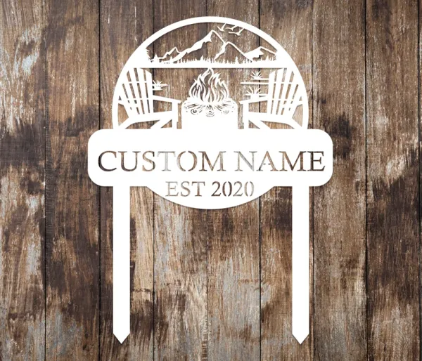 Custom_Campfire_Metal_Sign_with_Stakes