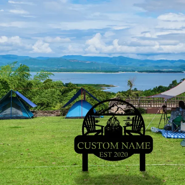Custom_Campfire_Metal_Sign_with_Stakes