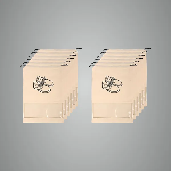 Pack_of_12_Non-Woven_Travel_Shoe_Cover_For_Storage_Set_Of_12_|_Shoe_Bag_|_Shoe_Cover_For_Travelling_|_Big_Size_Single_(12_X_16_Inches)_With_Transparent_Window_(Ivory,_Pack_Of_12)