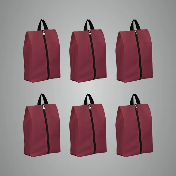 Pack_of_6_Non-Woven_Shoe_Bag_For_Travel_|_Shoe_Bags_Pouches_Travel_|_Shoe_Organizer_For_Travel_|_Shoe_Cover_For_Travelling_|_Zip_Shoe_Pouches_For_Travel_(Maroon)