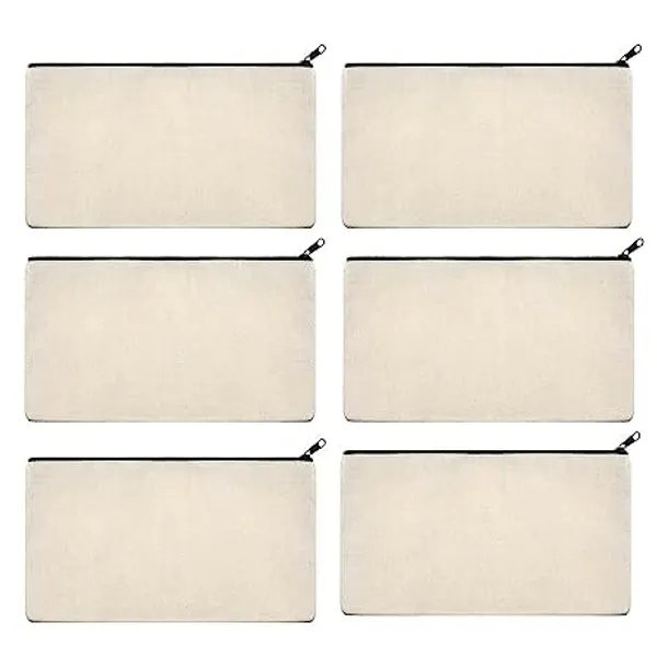 Pack_of_6_Diy_Craft_Blank_Bag_Canvas_Makeup_Pencil_Pouch_With_Black_Zipper_|_Multipurpose_Pen_Pencil_Case_Cotton_Canvas_Cosmetic_Bag_Travel_Cosmetic_Bag
