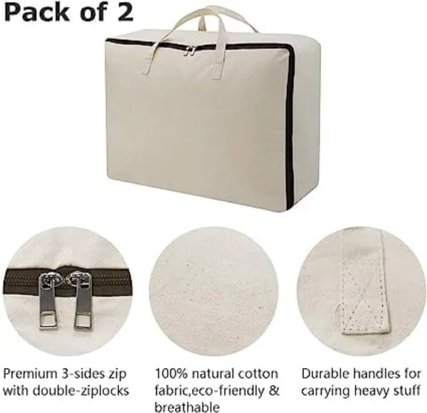 Pack_of_2_Cotton_Canvas_Foldable_Bed_Storage_Organizer_|_Quilt_Storage_Bags_Big_Size,_Blanket_Storage_Of_Extra_Large,_Underbed_Storage_Bag_For_Clothes_(60_X_45_X_22_Cm),_Off-White