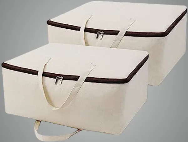 Pack_of_2_Cotton_Canvas_Foldable_Bed_Storage_Organizer_|_Quilt_Storage_Bags_Big_Size,_Blanket_Storage_Of_Extra_Large,_Underbed_Storage_Bag_For_Clothes_(60_X_45_X_22_Cm),_Off-White