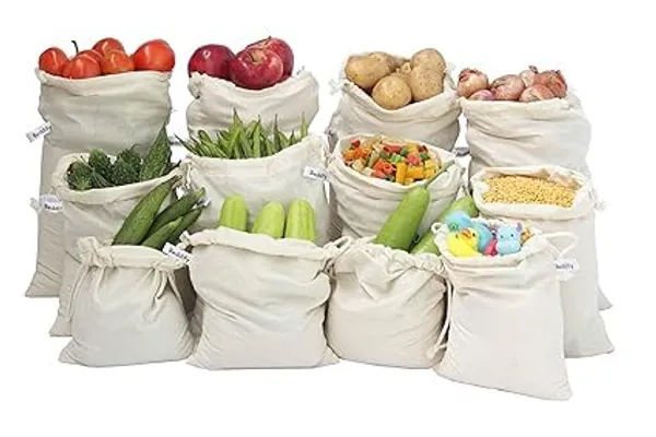 Set_of_12_Cotton_Muslin_Reusable_Fridge_Storage_Bags_For_Vegetables__And_Multipurpose,_Washable,_Drawstring_And_Eco_Friendly_Bags_(4_Large,_4_Medium_&_4_Small_Size_Bags)
