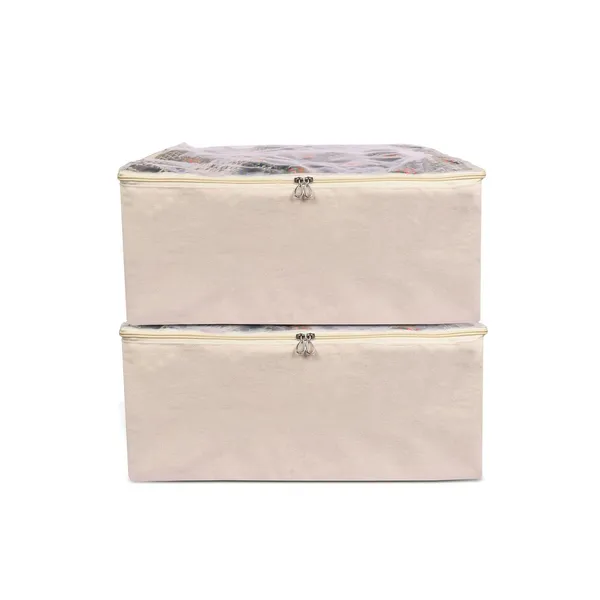 Pack_of_2_Cotton_Clothes_Storage_Bags_|_Saree_Covers_With_Zip_|_Wardrobe_Organizer_For_Women'S_Dresses,_Lehengas_|_Durable_Material,_Washable_&_Reusable_|_Size:_17_X_14_X_7_Inches_(Off-White)