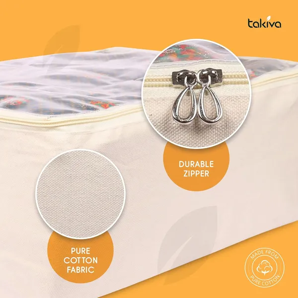 Pack_of_2_Cotton_Clothes_Storage_Bags_|_Saree_Covers_With_Zip_|_Wardrobe_Organizer_For_Women'S_Dresses,_Lehengas_|_Durable_Material,_Washable_&_Reusable_|_Size:_17_X_14_X_7_Inches_(Off-White)