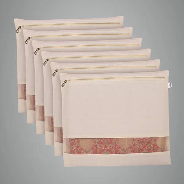 Pack_6_Cotton_Saree_Bags_With_Zipper_for_Storage_|_Large_Size_Single_(16_X_14_Inches),_Ideal_For_Clothes_And_Wardrobe_Organization_With_Transparent_Mesh_Window_(Pack_Of_6)