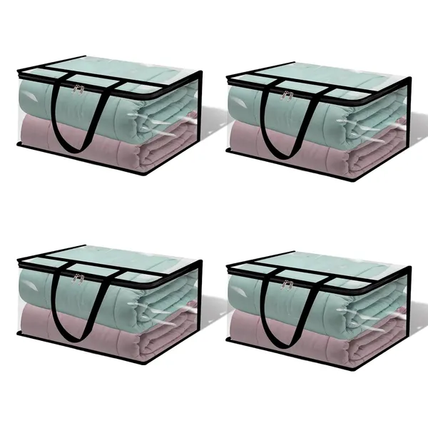 Pack_of_4_Clear_Transparent_Clothes_Storage_Bags_|_Plastic_Blanket_Storage_Bags,_Saree_Covers_With_Zip_|_Saree_Organizer_For_Wardrobe_|_Transparent_Storage_Bag_For_Blenket,_Clothes,_Comforters