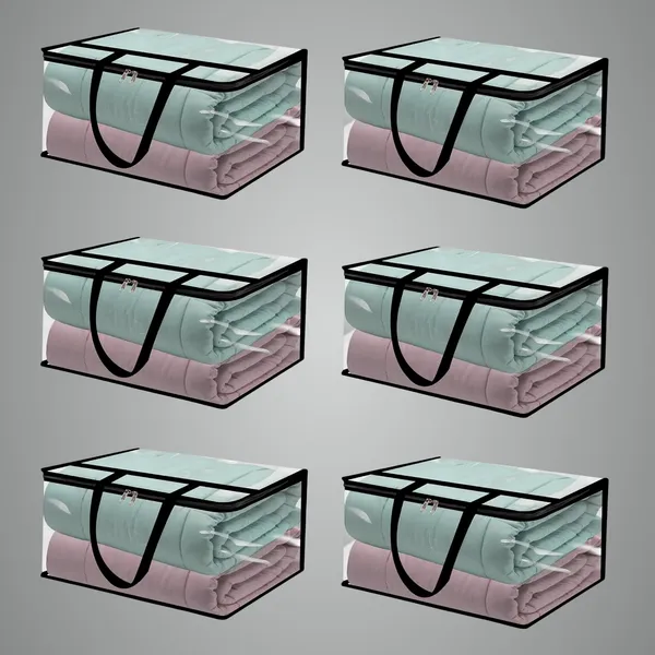 Pack_Of_6_Clear_Transparent_Clothes_Storage_Bags_|_Plastic_Blanket_Storage_Bags,_Saree_Covers_With_Zip_|_Saree_Organizer_For_Wardrobe_|_Transparent_Storage_Bag_For_Blenket,_Clothes,_Comforters