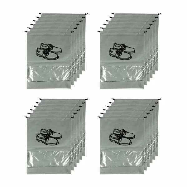 Pack_of_24_Non-Woven_Travel_Shoe_Cover_For_Storage_|_Shoe_Bag_|_Shoe_Cover_For_Travelling_|_Big_Size_Single_(12_X_16_Inches)_With_Transparent_Window_(Grey,_Pack_Of_24)