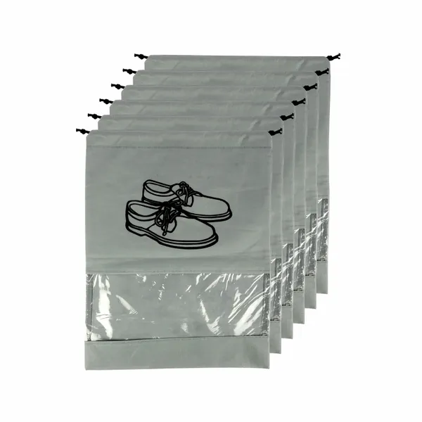 Pack_of_6_Non-Woven_Travel_Shoe_Cover_For_Storage_|_Shoe_Bag_|_Shoe_Cover_For_Travelling_|_Big_Size_Single_(12_X_16_Inches)_With_Transparent_Window_(Grey,_Pack_Of_6)