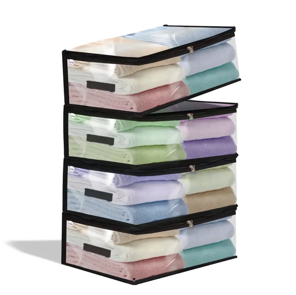 Pack_of_4_Transparent_Plastic_Clothes_Storage_Bag_|_Clothes_Organiser_For_Wardrobe_|_Saree_Covers_With_Zip_|Saree_Organizer_For_Wardrobe_|_Saree_Bags_Storage_|_Saree_Covers_For_Storage