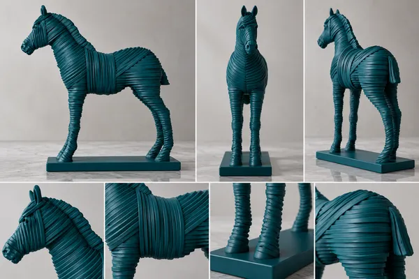 Teal_Horse_Sculpture_Showpiece
