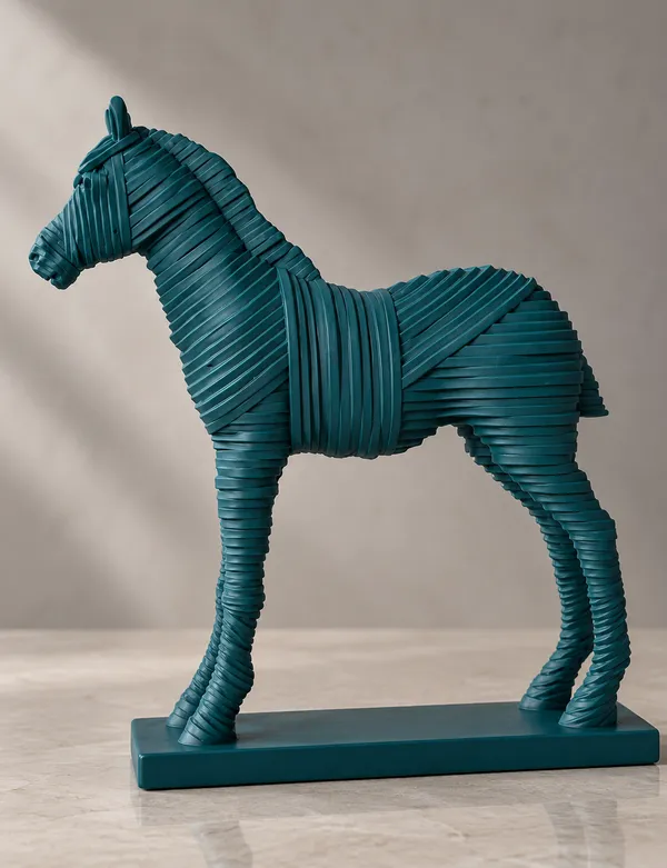 Teal_Horse_Sculpture_Showpiece