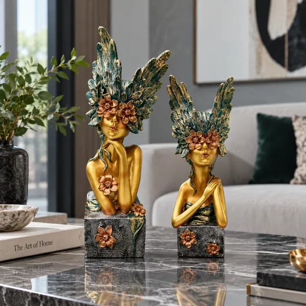 Golden_Floral_Lady_Showpiece_pair