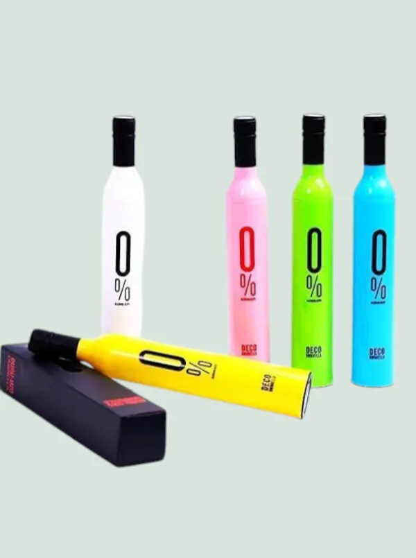 Green_Manual_Portable_Bottle-Shaped_Foldable_Umbrella_With_Stylish_Case