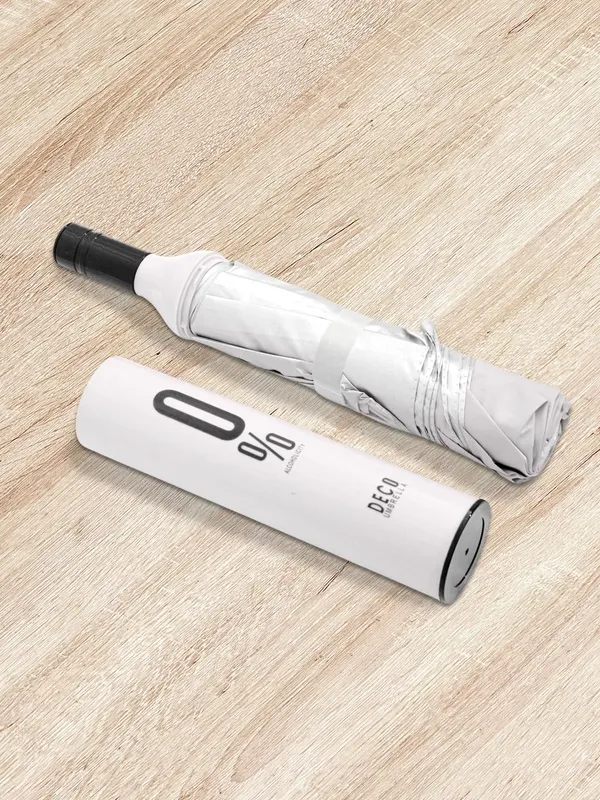 White_Manual_Portable_Bottle-Shaped_Foldable_Umbrella_With_Stylish_Case