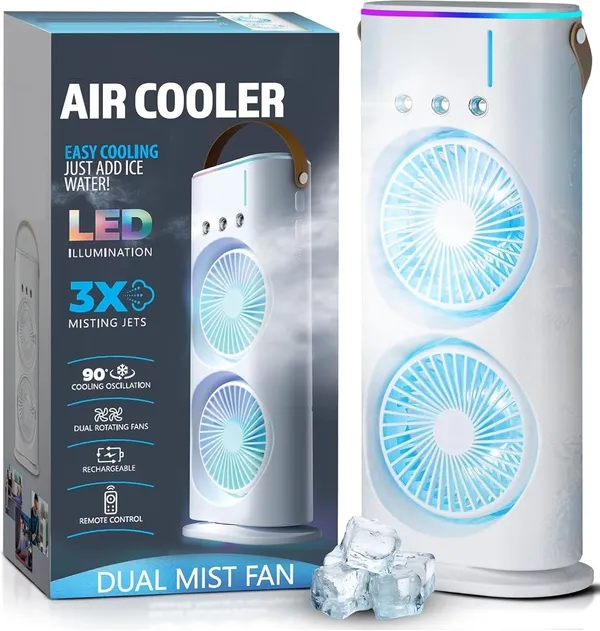 White_Usb_Rechargeable_Mini_Ac_Air_Cooler_Misting_Fans_For_Home,Table
