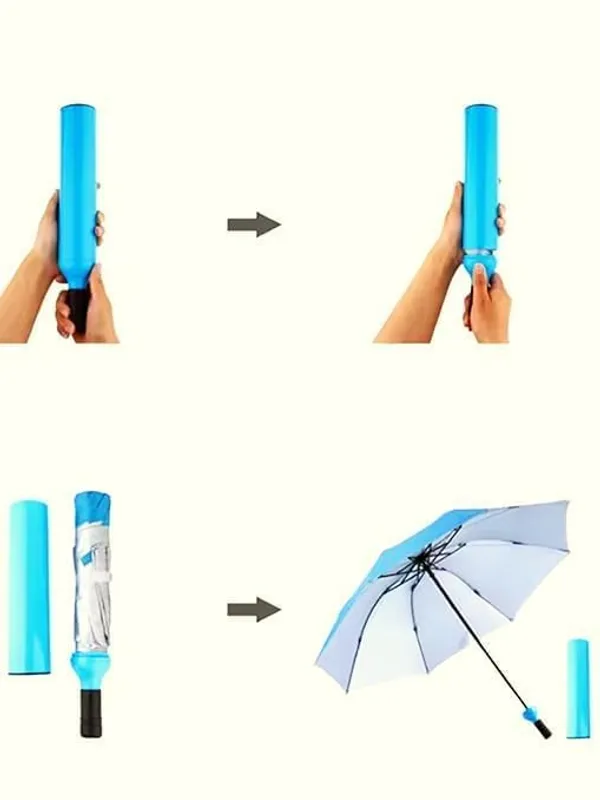 Green_Manual_Portable_Bottle-Shaped_Foldable_Umbrella_With_Stylish_Case