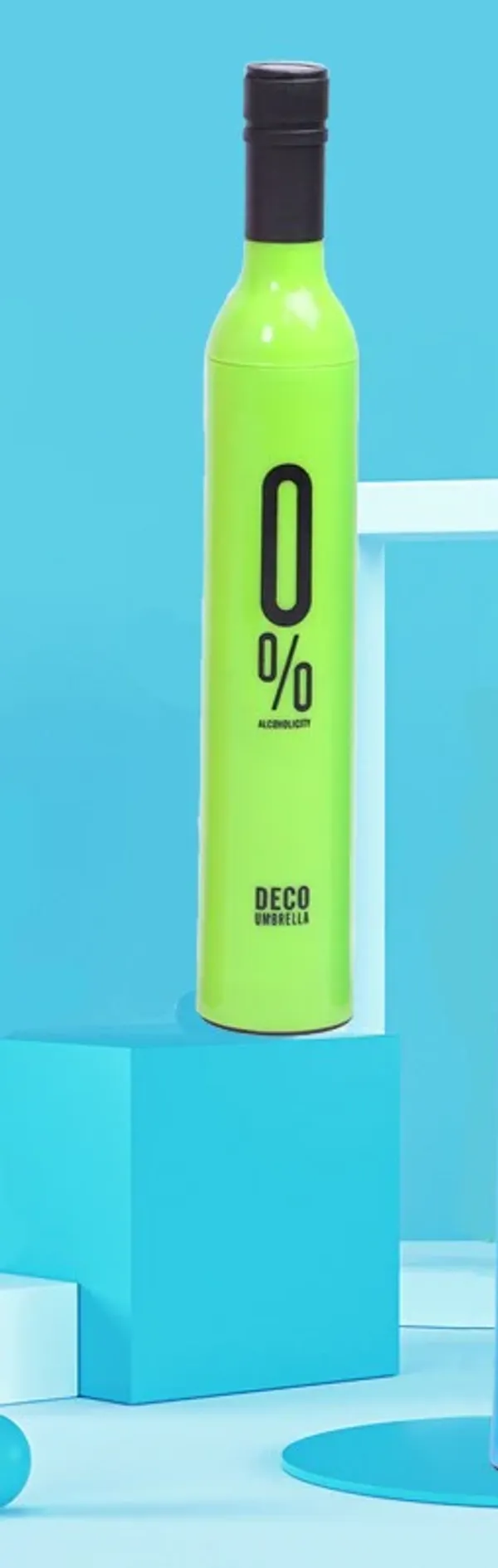 Green_Manual_Portable_Bottle-Shaped_Foldable_Umbrella_With_Stylish_Case
