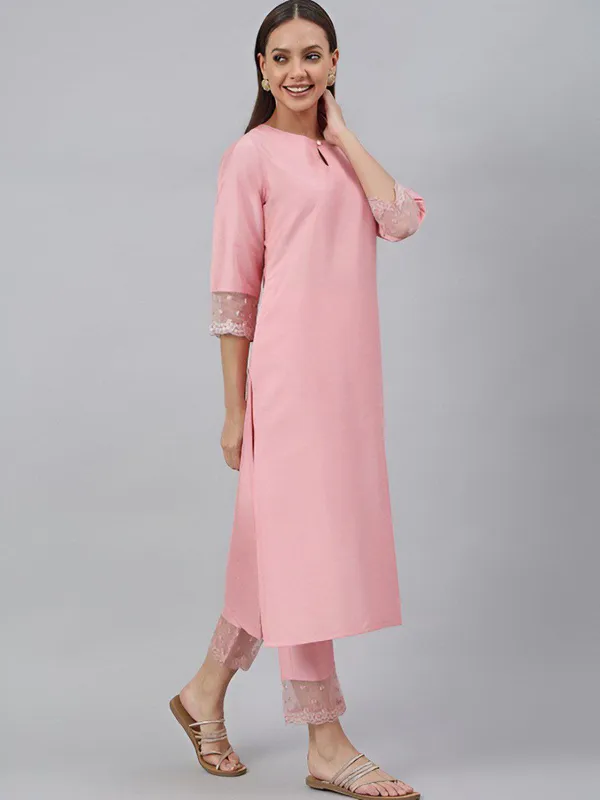 Women_Pink_Roman_silk_kurti_with_trouser