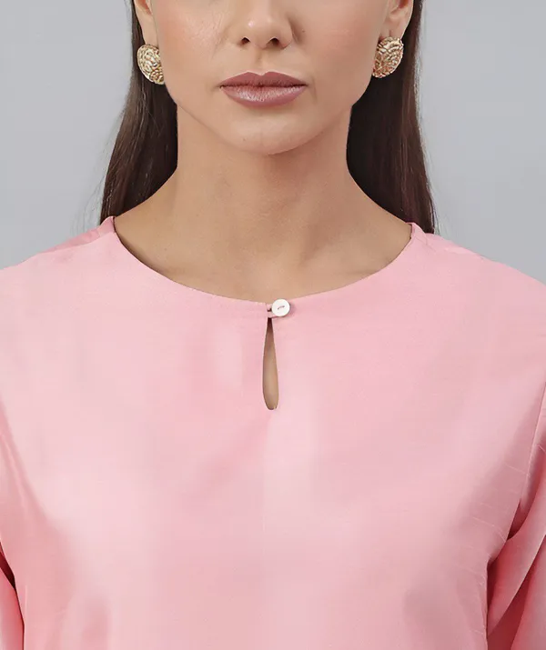 Women_Pink_Roman_silk_kurti_with_trouser