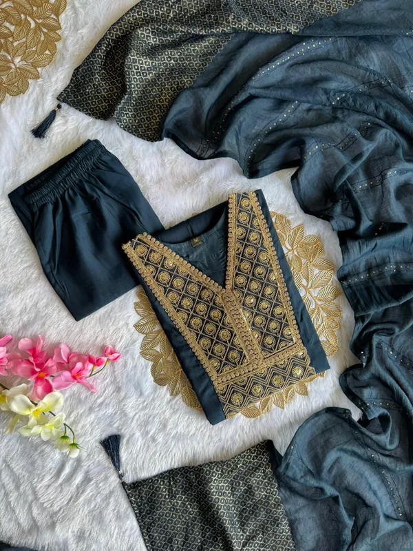 Midnight_Blue_Roman_Silk_Embroidered_Kurta_Set_With_Cotton_Silk_Dupatta_For_Women