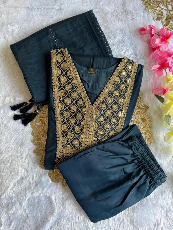 Midnight_Blue_Roman_Silk_Embroidered_Kurta_Set_With_Cotton_Silk_Dupatta_For_Women