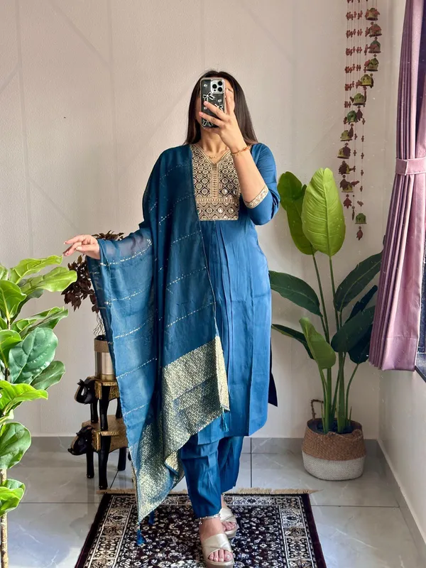 Midnight_Blue_Roman_Silk_Embroidered_Kurta_Set_With_Cotton_Silk_Dupatta_For_Women