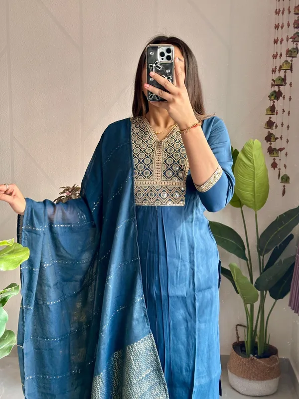 Midnight_Blue_Roman_Silk_Embroidered_Kurta_Set_With_Cotton_Silk_Dupatta_For_Women