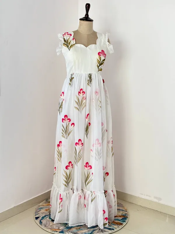 White_Floral_Print_Soft_Tabby_Maxi_Gown_with_Micro_Cotton_Inner