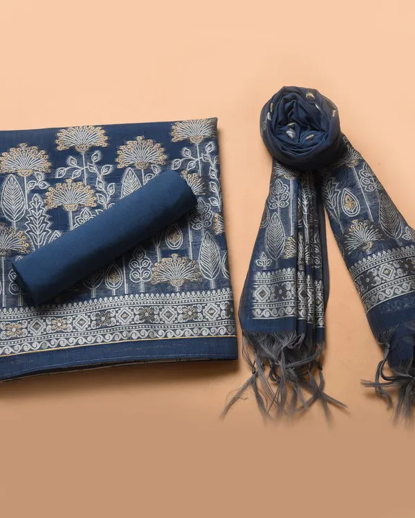 Midnight_Bloom_Zari_Woven_Muga_Cotton_Suit_Set
