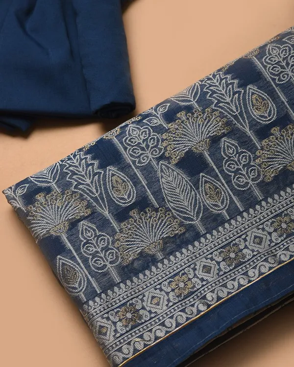 Midnight_Bloom_Zari_Woven_Muga_Cotton_Suit_Set