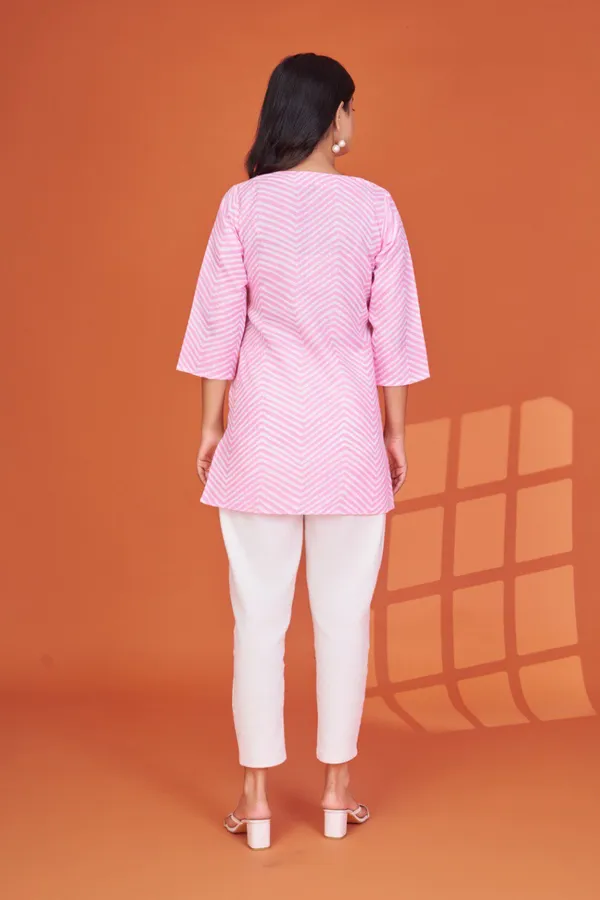 Women's_Pink_Chevron_Print_Cotton_Blend_Tunic