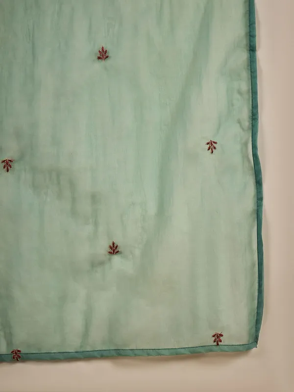 Teal_Chanderi_Embroidered_Kurta_Set_with_Organza_Dupatta