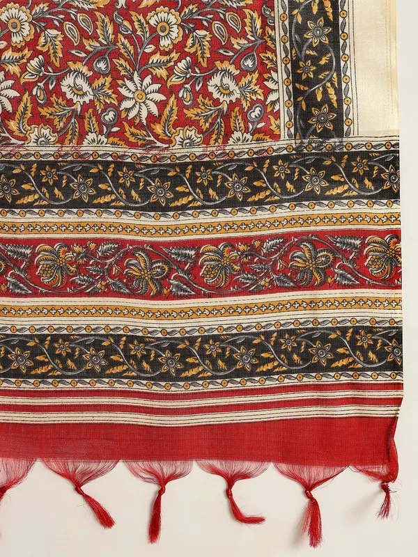 Ivory_Khadi_Cotton_Kurta_Set_With_Ethnic_Printed_Khadi_Dupatta_For_Women