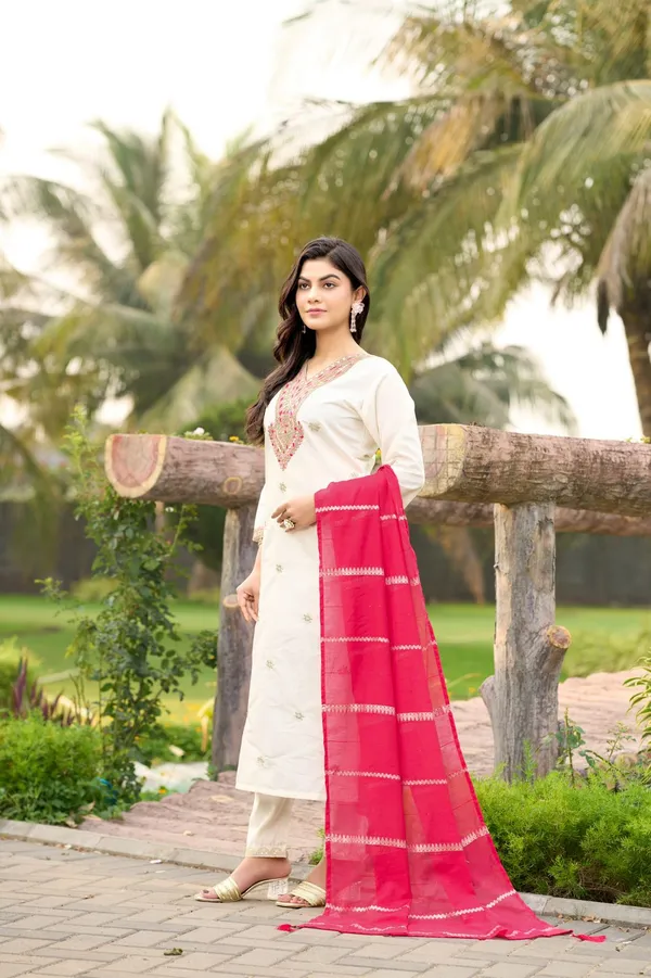 Ivory_Roman_Silk_Mirror_Work_Kurti_Set_With_Cotton_Silk_Dupatta_For_Women
