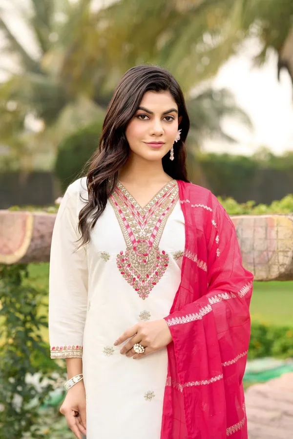 Ivory_Roman_Silk_Mirror_Work_Kurti_Set_With_Cotton_Silk_Dupatta_For_Women
