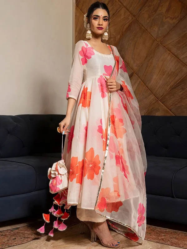 White_Floral__printed_Anarkali_kurta_with_dupatta