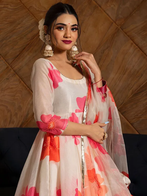 White_Floral__printed_Anarkali_kurta_with_dupatta
