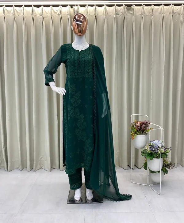 Green_Purple_Designer_Georgette_EmbroideGreen_Suit_Set_With_Dupatta