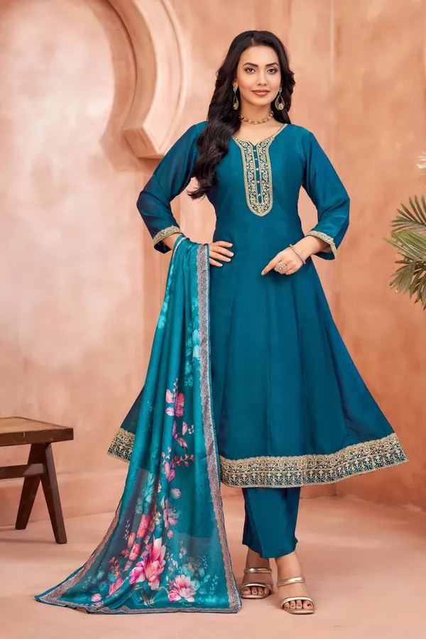 Designer_Embroidered_Anarkali_Set_with_Pant_and_Printed_Dupatta