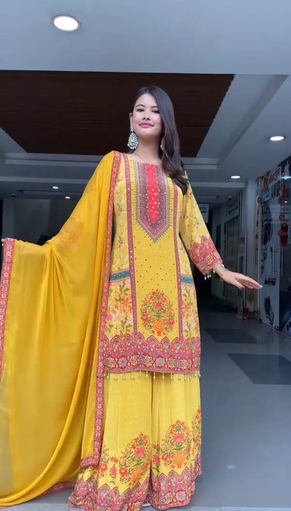 Yellow_Silk_Mirror_Work_Suit_Set_For_Women