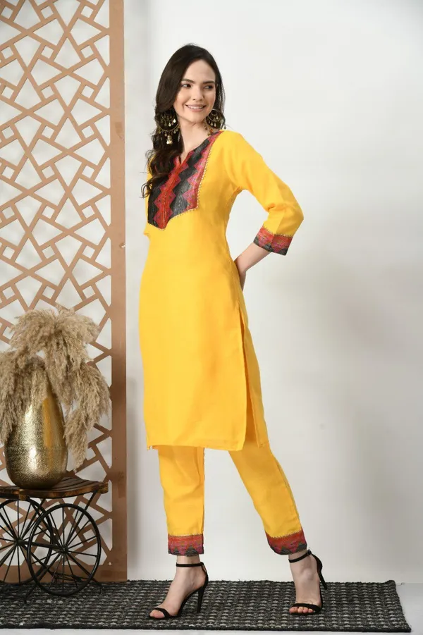Woman_Cotton_Yellow_kurti-pant