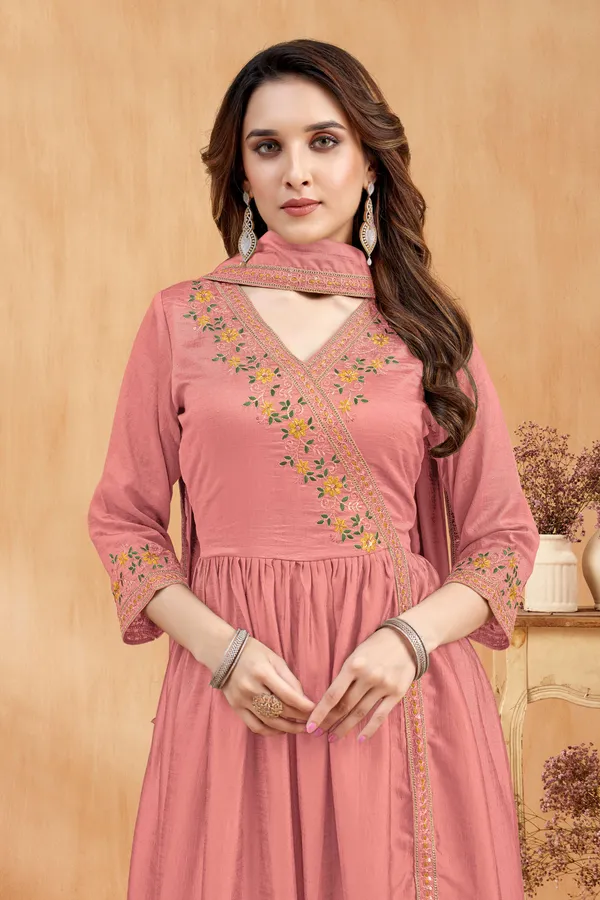 Angrakha_style_Kurta_with_Dupatta_and_Trouser,with_Coding_Embroidery_Work