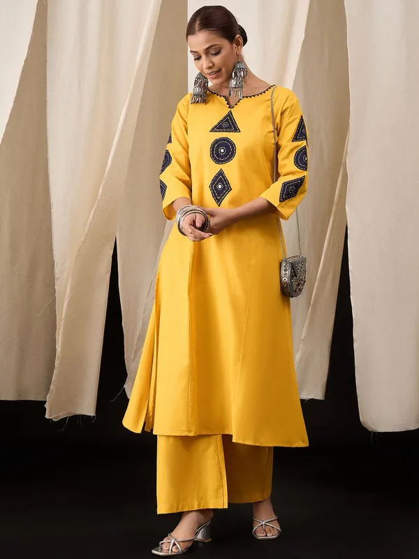 Mustard_Yellow_Cotton_Patchwork_Kurta_Set_with_Palazzo