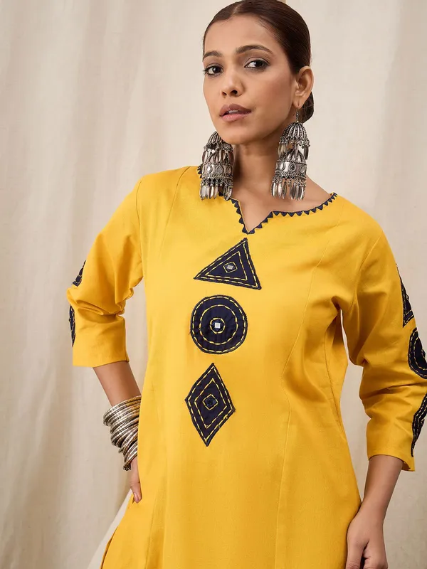 Mustard_Yellow_Cotton_Patchwork_Kurta_Set_with_Palazzo